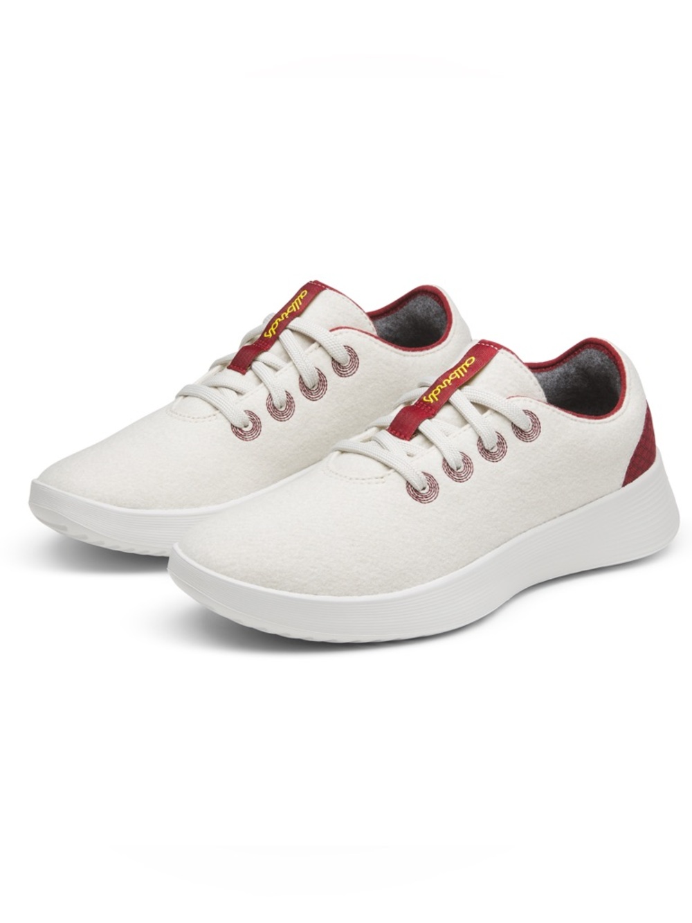Men's 8.5 allbirds Wool Runner Go - Weathered White/Thunder Red